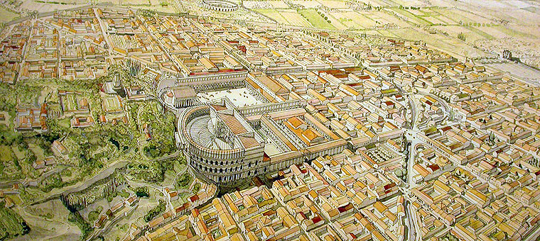 Orange
ville romaine © Jean Claude Golvin - extrait de "l'Antiquité retrouvée" éditions
Errances 2005 Orange roman city Provence