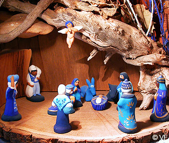 crèches Santons bleus  Véronique Dornier  © vf